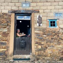 A cool artist we met at her workshop in Santa Catalina.