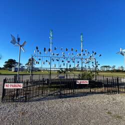 Lustiges großes Windspiel am Eingangsbereich