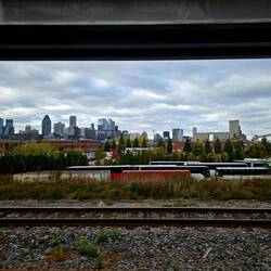 Riding the train through Montreal