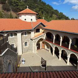 A shot of the lower courtyard