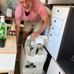 Oh no! It's happened again. We forgot to empty the urine tank. One day of cleaning!