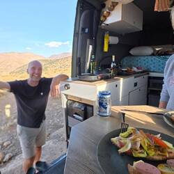 That evening Frank from the "Mocca" truck comes by to congratulate us for trying the canyon.