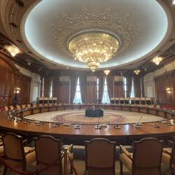 Meeting table large enough for 85 people