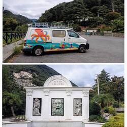 Ik sta op de parkeerplaats bij Caronte Terme in Lamezia Terme