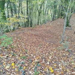 Auf dem Bild kaum sichtbar - sehr steiler Aufstieg