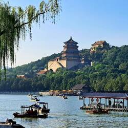 View of Longevity Hill from the Spring Pavilion.