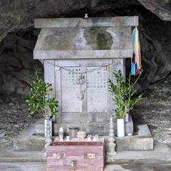 Kukai's caves where he lived and studied 1200 years ago, very wet