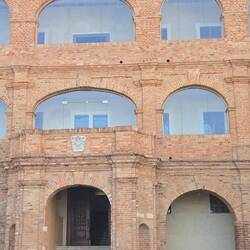 The front of the castle has been enclosed