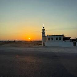 Sunset over the desert heading towards Petra