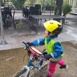 Première fois qu'on sort tout l'équipement de pluie