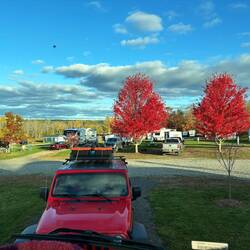 Color at the campsite and sunshine!