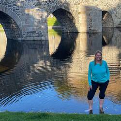 Soaking my tired feet in the river. It was ice cold and so refreshing!