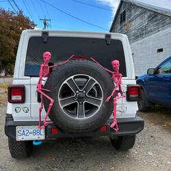 Diese Skelett-Crew fährt eindeutig mit Stil.