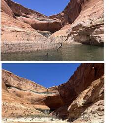 Top photo from April. Notice the trees in both photos. Same trees.