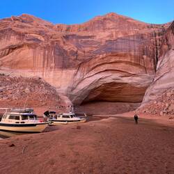 Cathedral in the Desert entrance behind Rosanne. Actually took the boat in there the last two times.