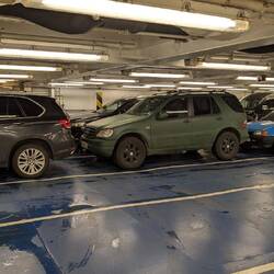 Wedged on the low parking deck again.