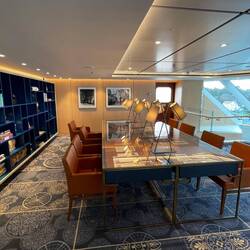 Top of ship Lounge, mostly quiet reading, viewing where we're going, relaxing.