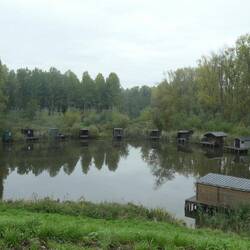 Private fishing cabins on a private fishing lake