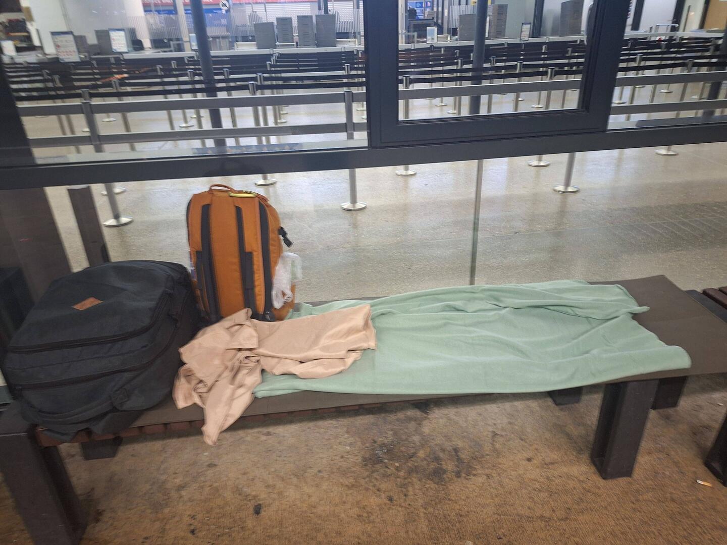 First night in an airport