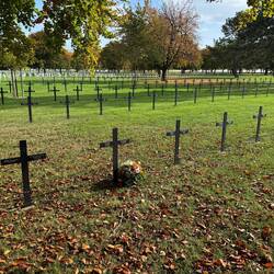 Unusual to see flowers in this cemetery
