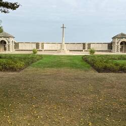 Australian Cemetery at VC Corner. No headstones all were buried in mass graves, names are on wall