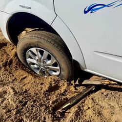So sieht's aus, wenn man im Sand feststeckt