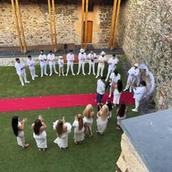 We witnessed a wedding proposal inside the castle.