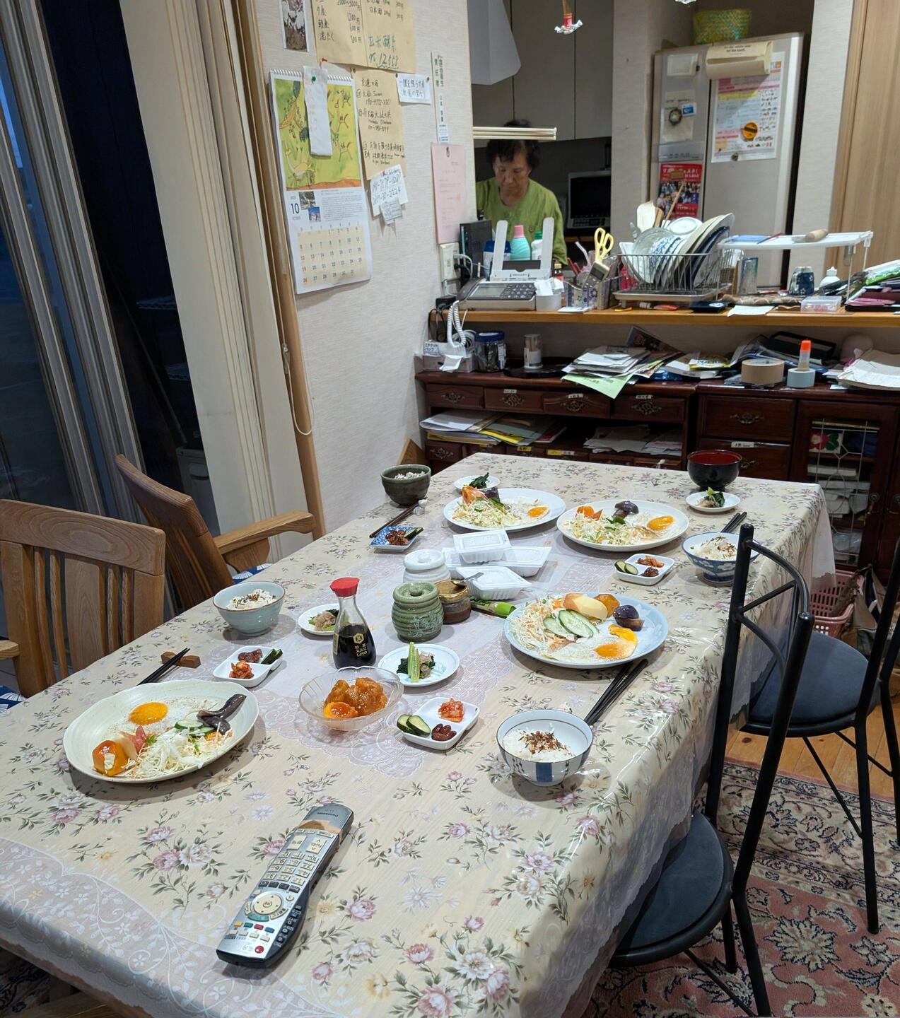 Misono's table laid for breakfast