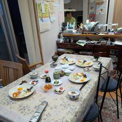 Misono's table laid for breakfast