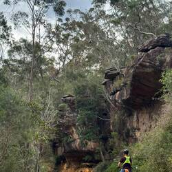 Gibraltar Rock, a rock formation beside Lady Carrington Drive near the trail's end