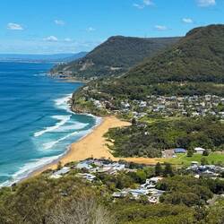 Stanwell Park and the coast we had just cycled, as seen from Bald Hill