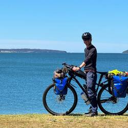 Happy cycling alongside Botany Bay