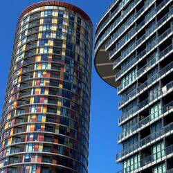 Buildings are getting bigger as we approach Sydney city