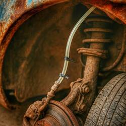 Benzinschlauch statt Bremsschlauch. Läuft.