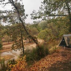 Campingplatz im Regen