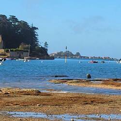 Der Hafen doch noch einmal mit Sonne und Flut.