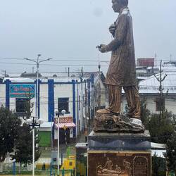 This vaccinator is dusted with snow this morning