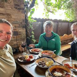 Our sweet Noeme caught up with us and joined us for lunch in Cacabelos.
