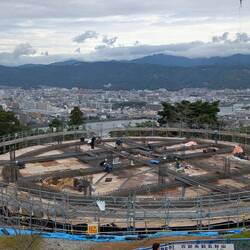 At the viewpoint near the temple, building a new observation tower