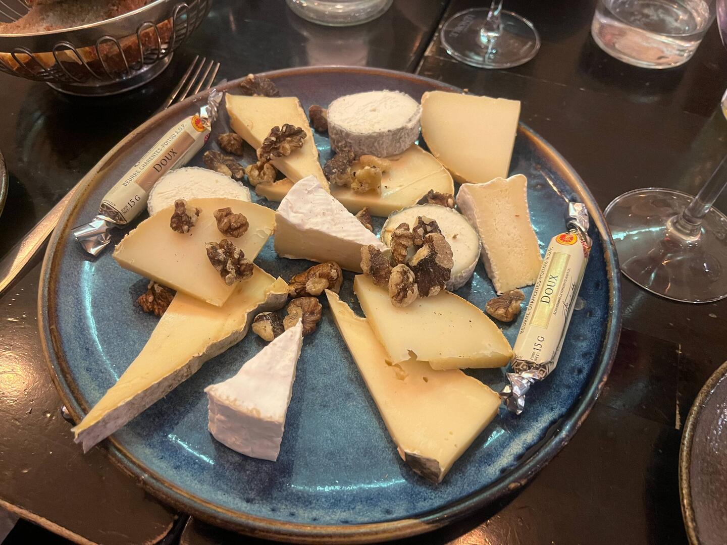 John's cheeseboard - enough for a cheese baguette the next day