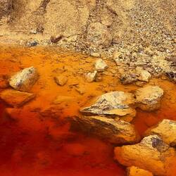 Not sure what makes this beautiful colour in the mine effluent