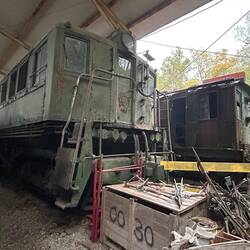 Electric traction awaiting its turn in the workshop