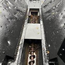 A look inside the empty tender of an Alco "Big Boy" locomotive