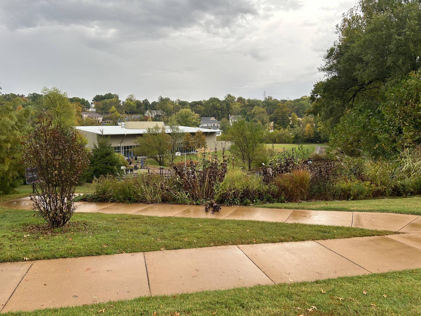 A view of part of the Transportation Museum park