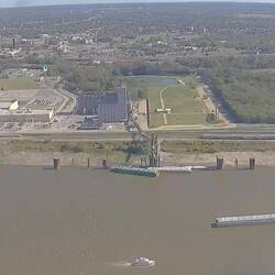 "45 North" is captured by the Gateway Arch webcam as we pass through St Louis