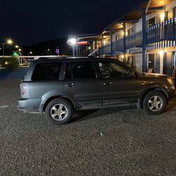 Ankunft am Motel – mit dem Wagen meines Vaters.