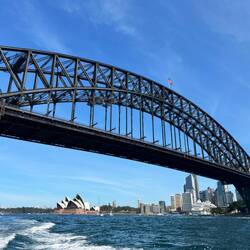 We just went UNDER the Sydney Harbour Bridge!!