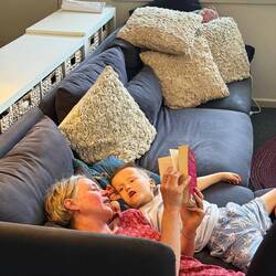 Archie and me reading David Walliams' Awful Auntie.