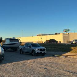 C-Traveler squeezed in amongst the semi's at Walmart