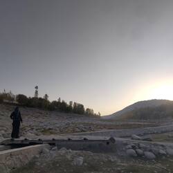 The remainings of a tank was converted into a bridge.
